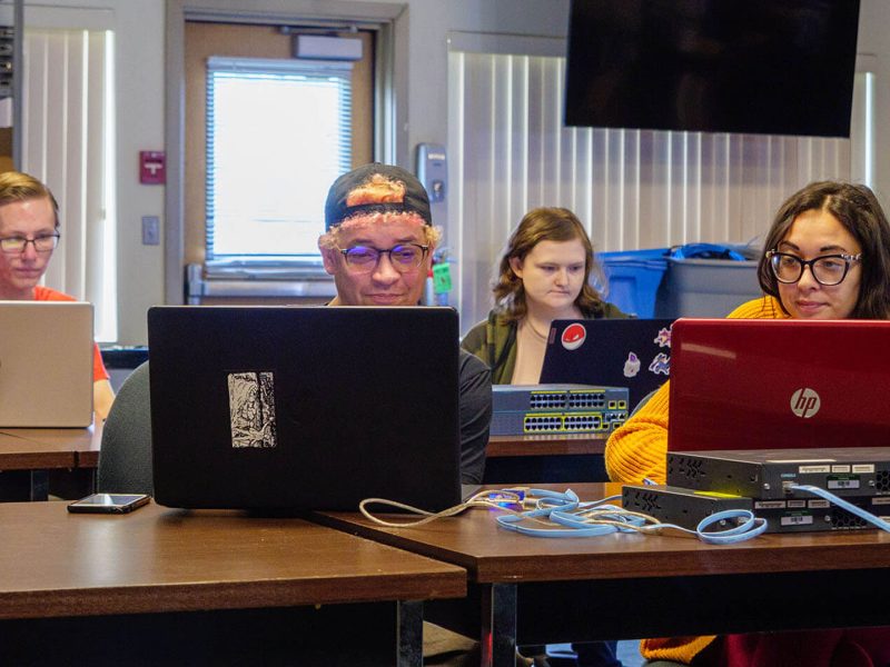 students using laptops