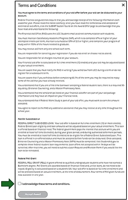 terms and conditions screen grab